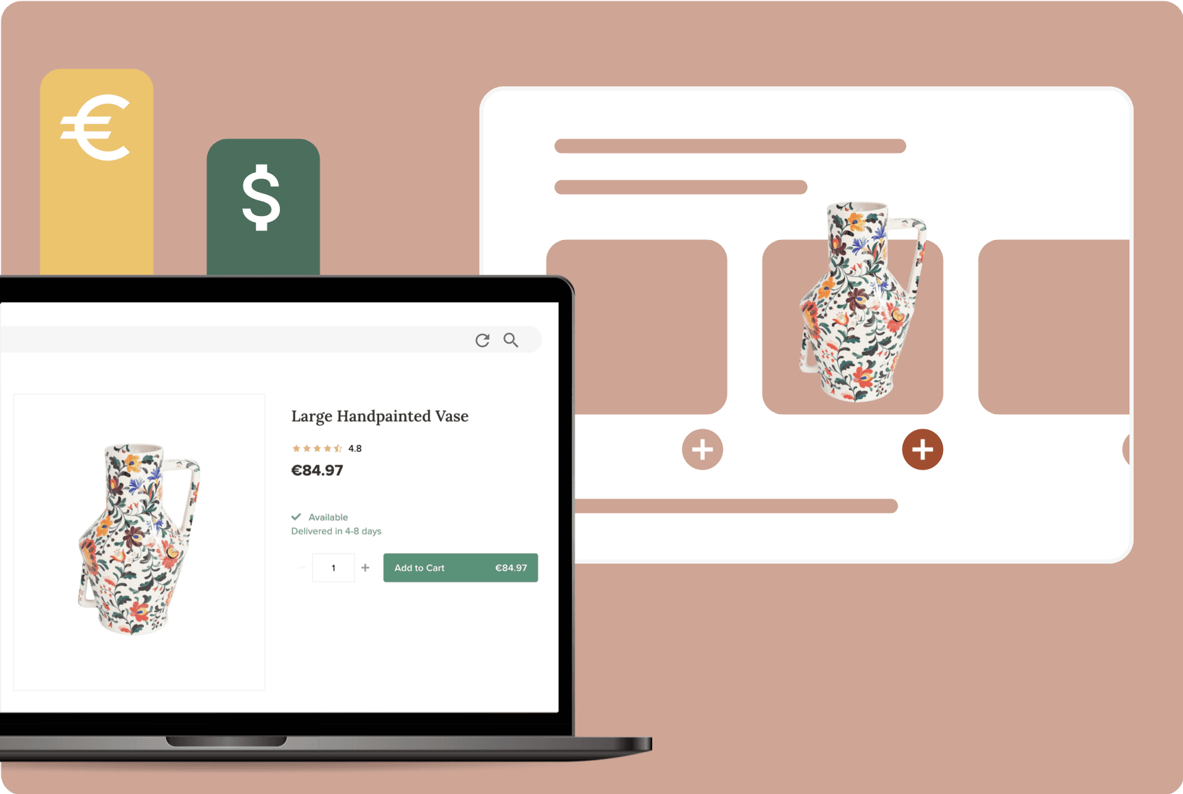 Orderchamp-illustratie van een product in een gekoppelde webshop